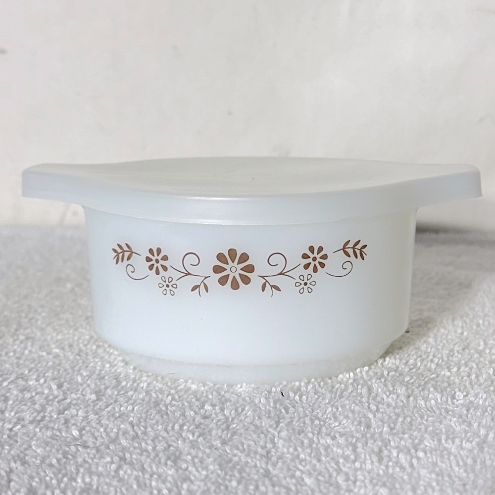 Vintage Dynaware Pyr-O-Rey Custard Cup Mini Casserole Dish W Plastic Lid